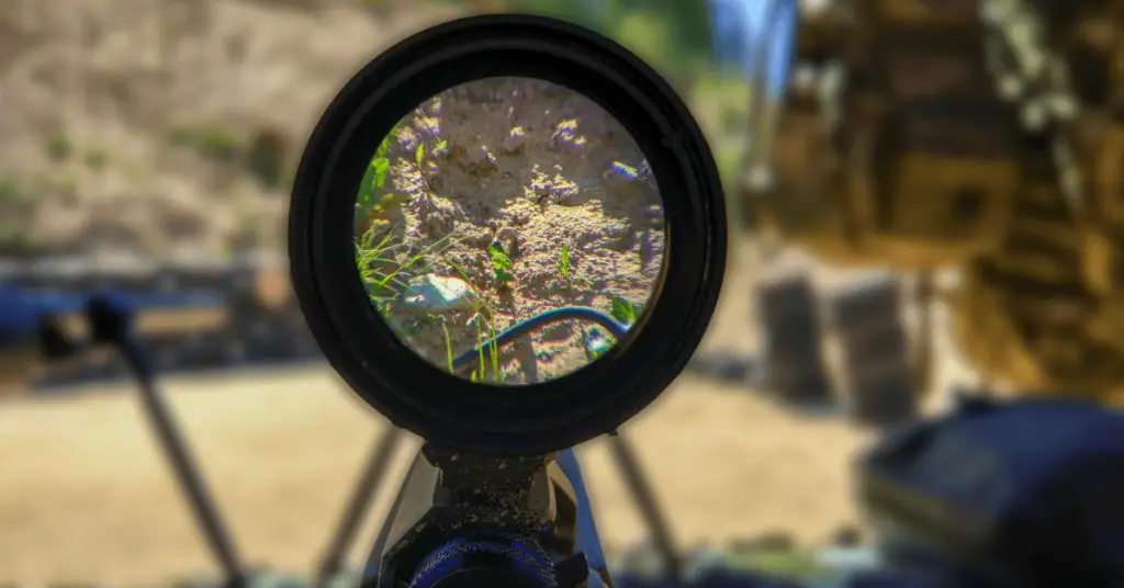 Looking through a rifle scope
