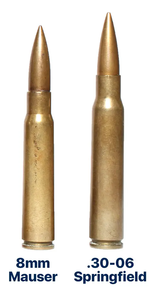 8mm Mauser (7.92x57mm) vs the .30-06 Springfield