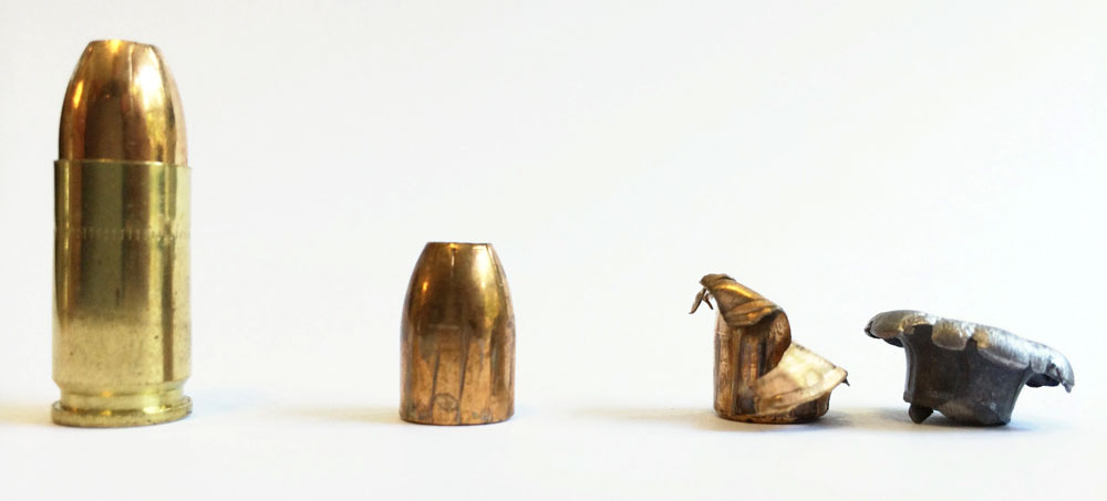 9mm hollow point bullets fired