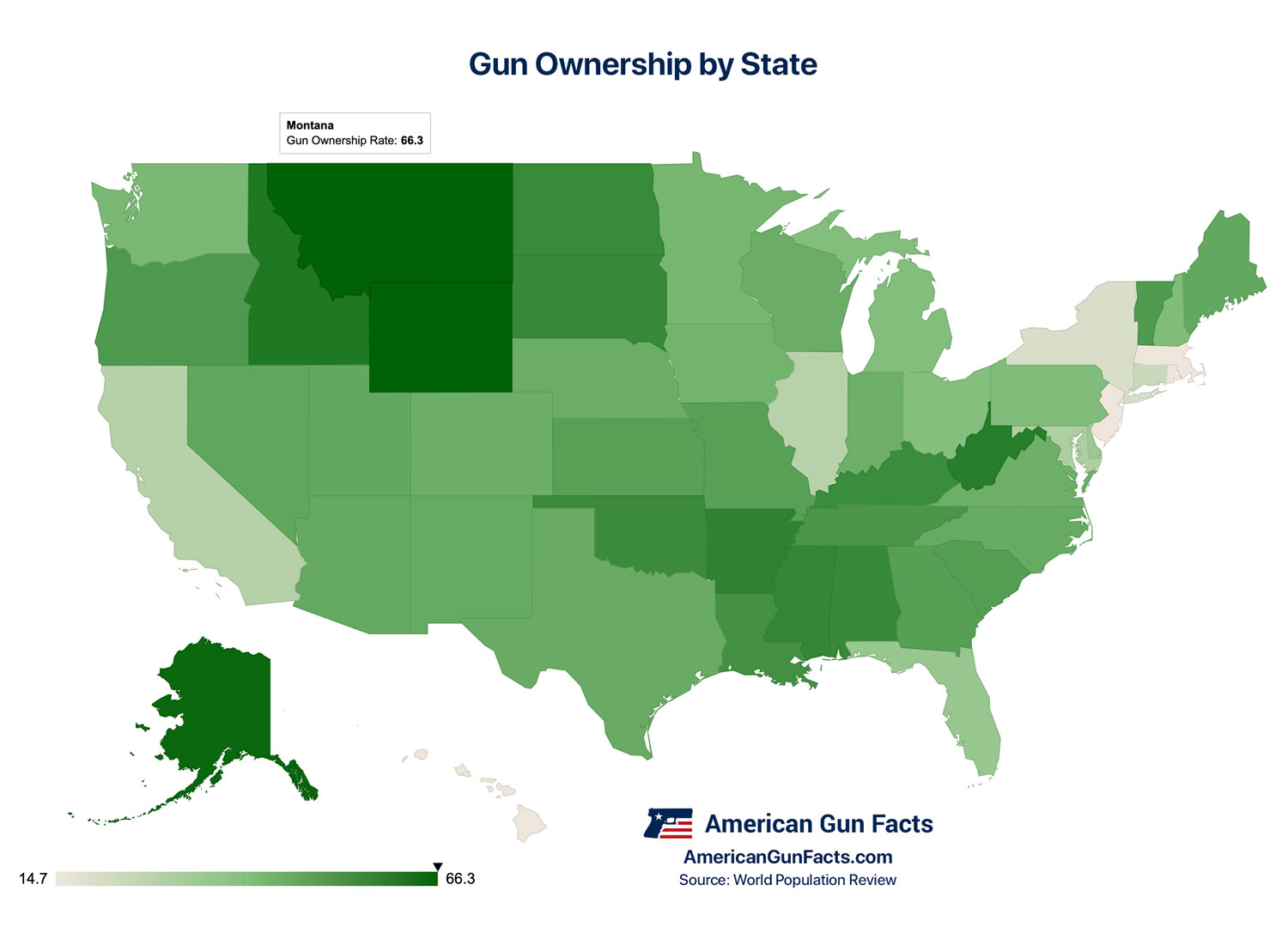 Gun Ownership Rate by U.S. State Map Chart
