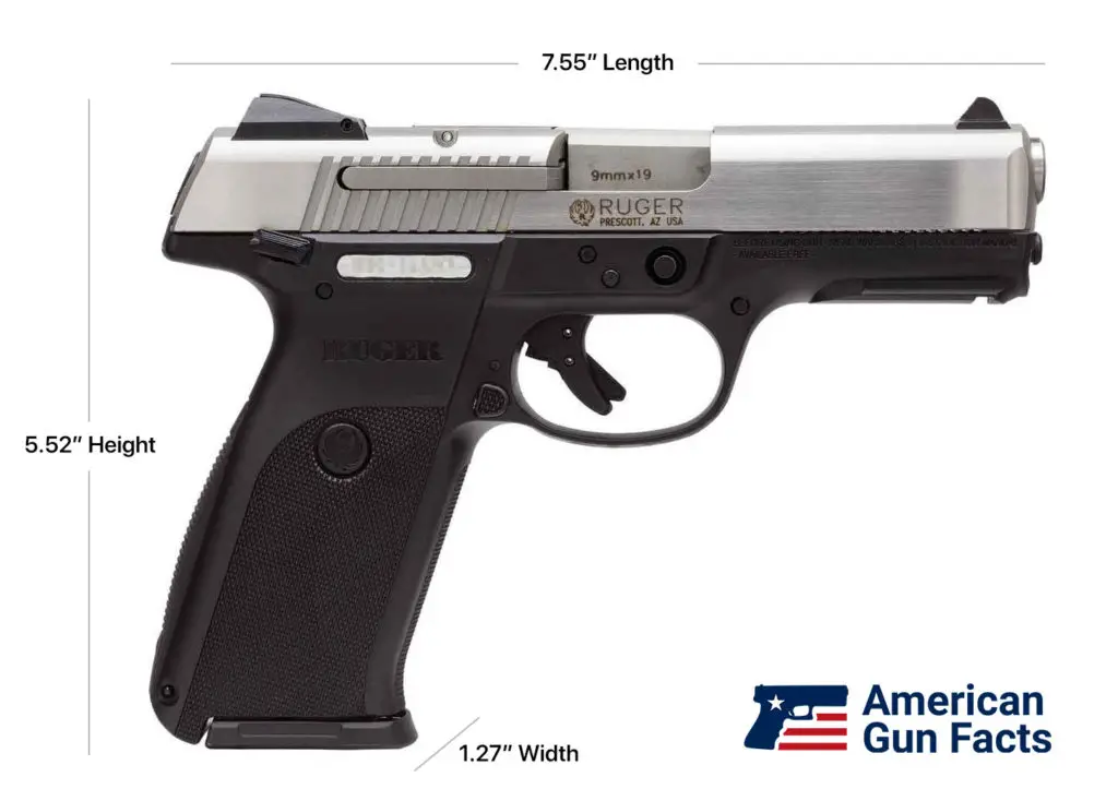Ruger SR9 Gun Measurements and side profile