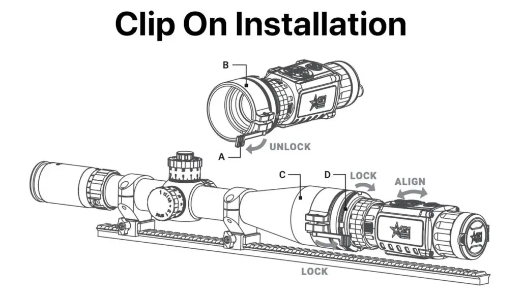 How to install the clip on AGM Rattler TC19 thermal imaging scope