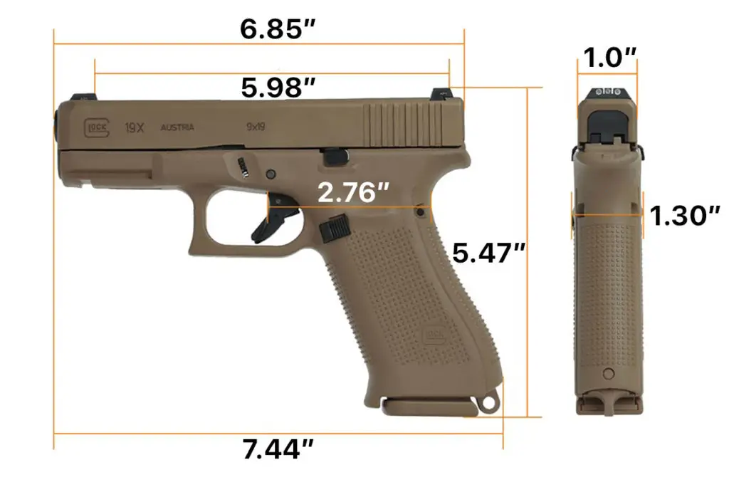 Glock 19x Measurements