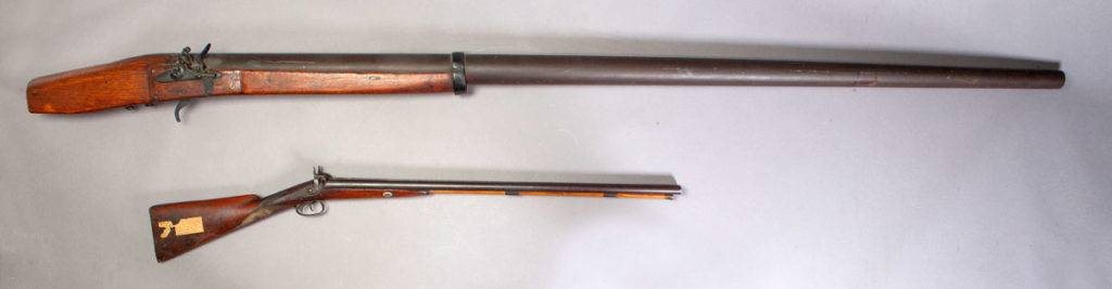 A punt gun compared to a normal size rifle