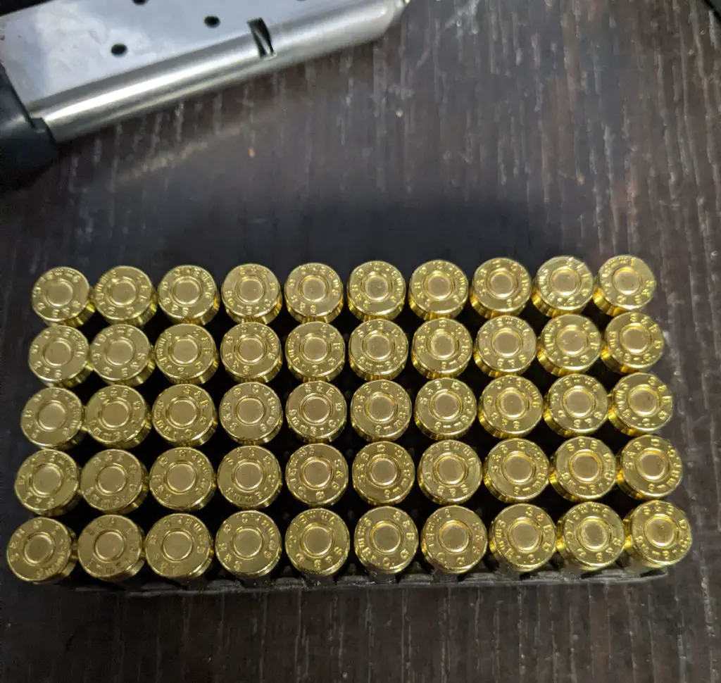 380 Ammo Lined up