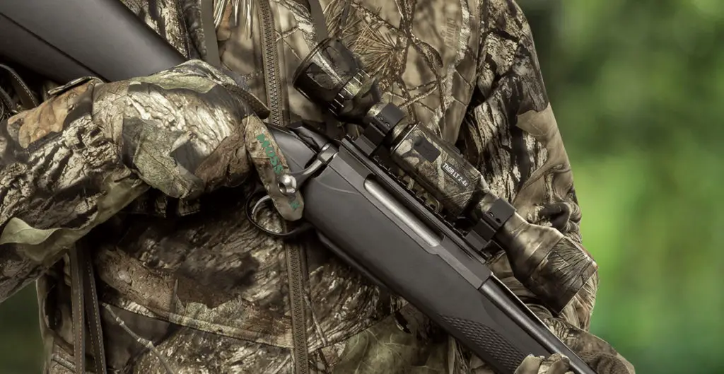 ATN Thor LT Thermal Scope in camo on a bolt action rifle hunter
