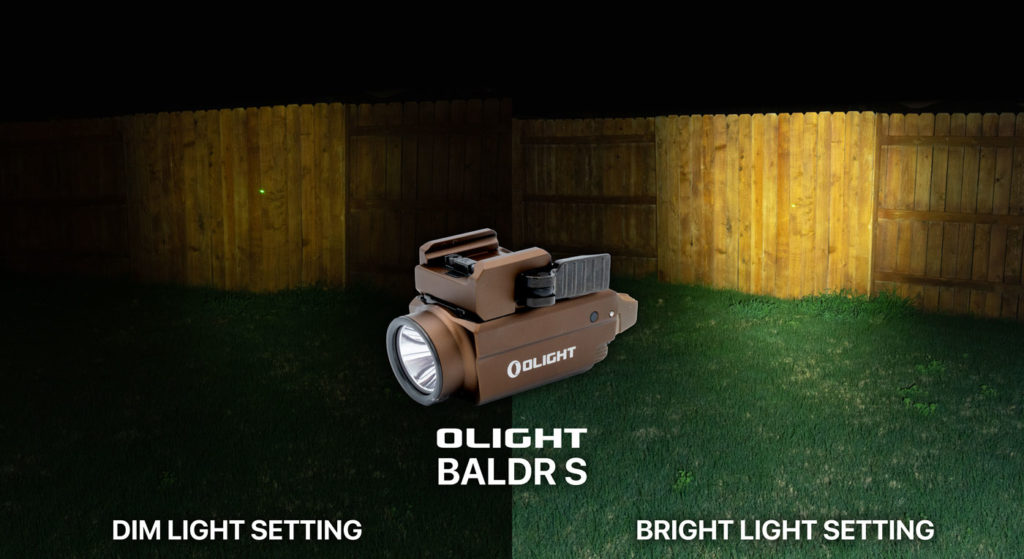 Olight Baldr S bright vs dim light setting