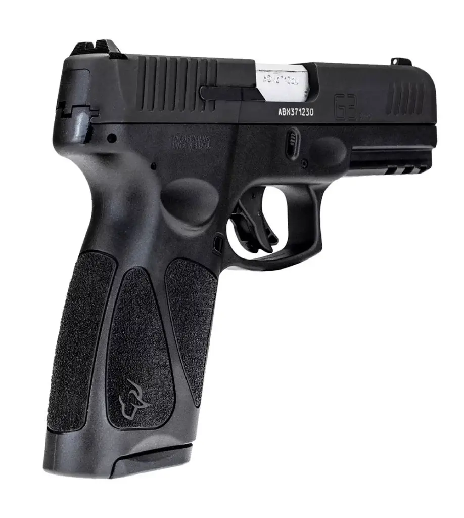 Back view of a Taurus G3 pistol showing the grip