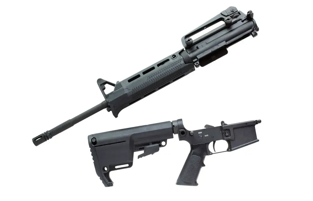 AR15 parts with upper and lower receiver