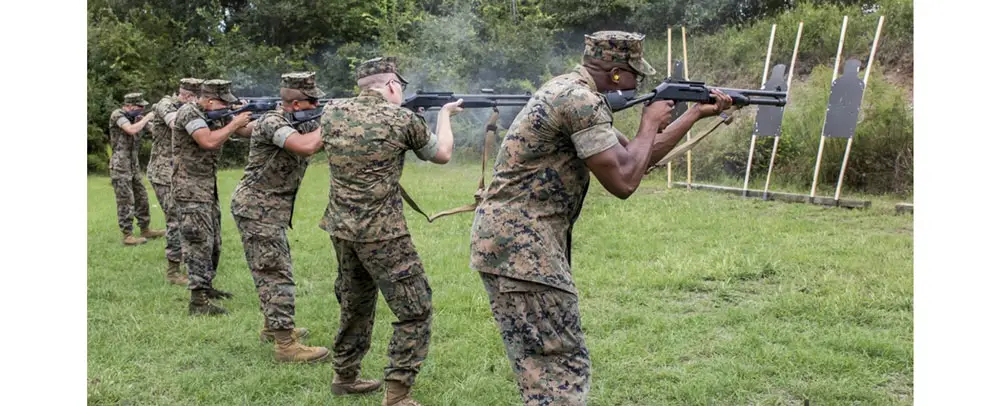 U.S. marines practicing with the M4 Shotgun