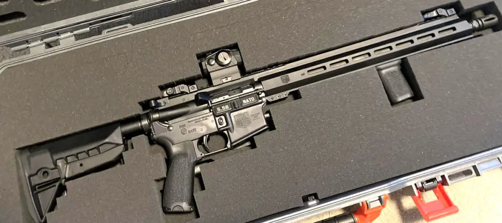 Diamondback AR-15 in a foam carrying case