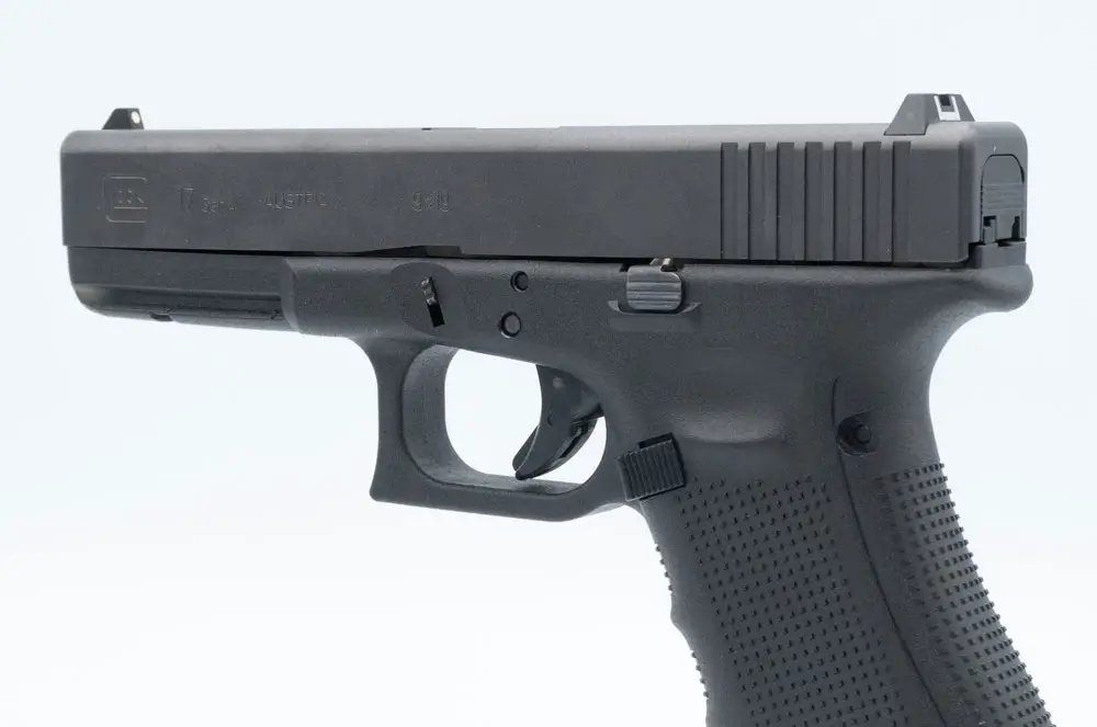 Glock 17 closeup with no safety