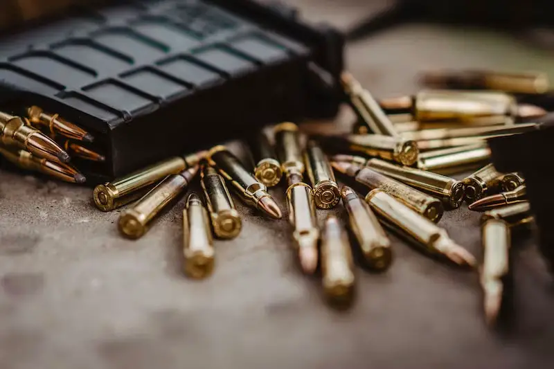 Rifle ammo with a magazine