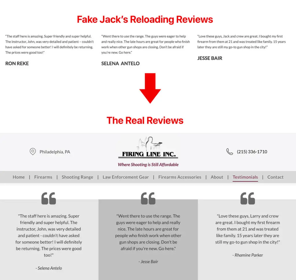 Jacks Reloading Supply Scam Fake reviews