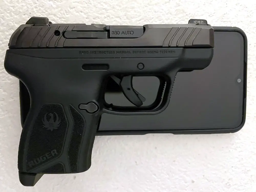 Ruger LCP Max Size comparison to phone