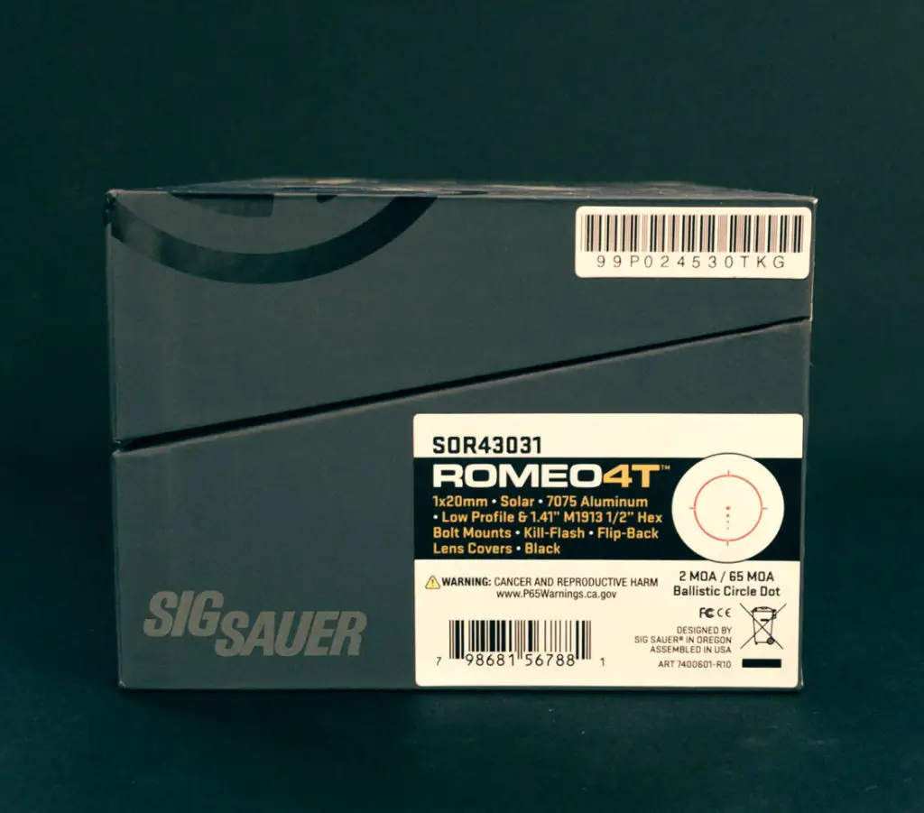  Sig Romeo 4T Package Box Unopened