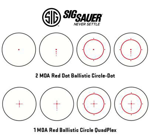 Sig Romeo 4T Reticle Options