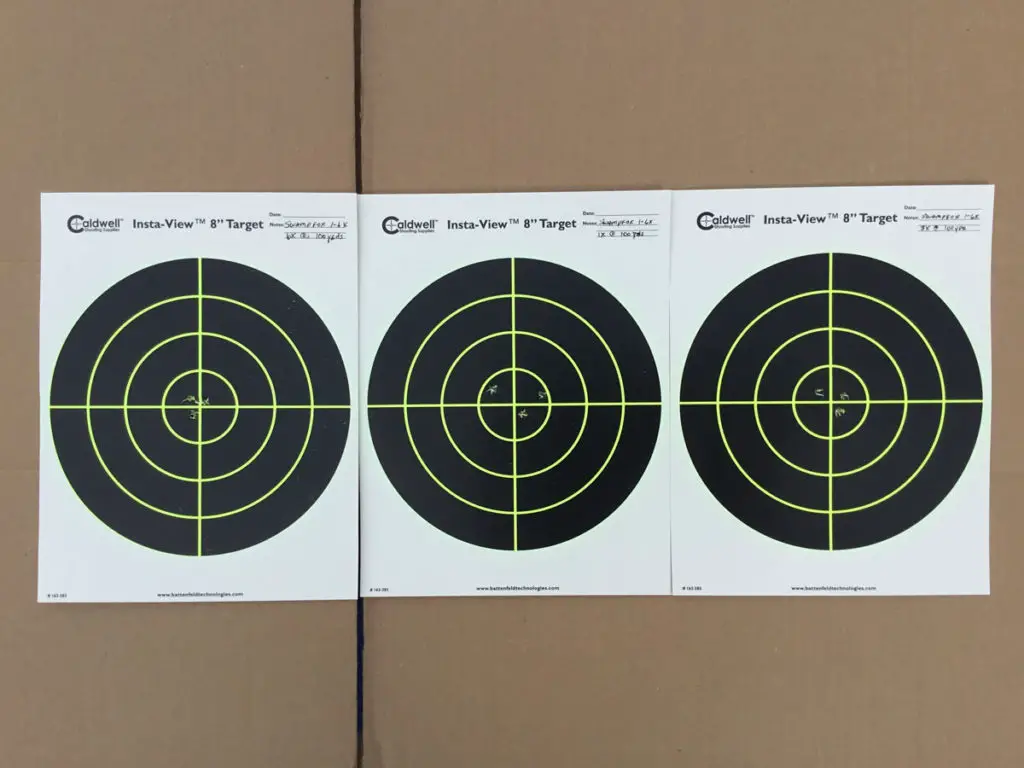 (From left to right): 6x at 100 yds, 1x at 100 yds, 3x at 100 yds