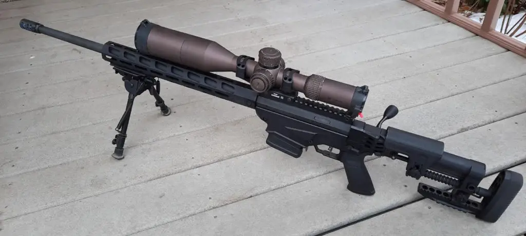 Ruger Precision Rifle with a vortex razor 4.5-27x56 mounted on top