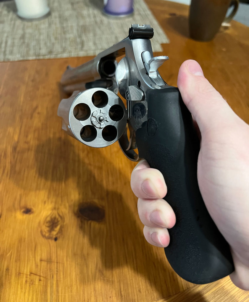 Smith & Wesson 500 Revolver with open cylinder