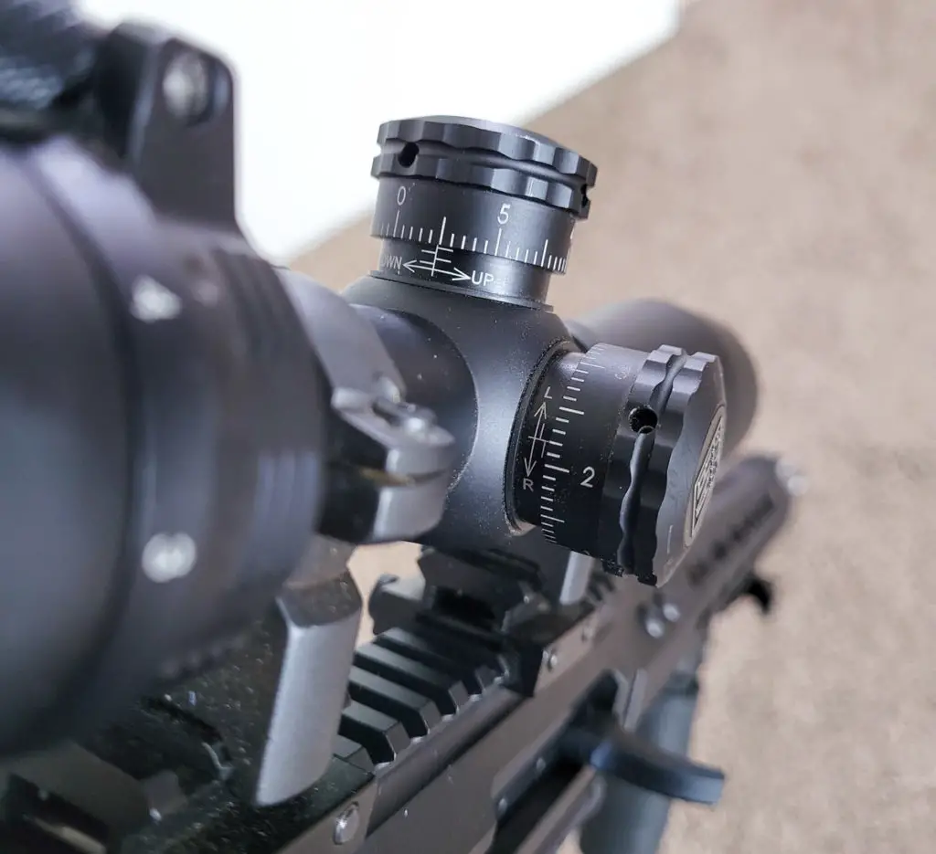 Adjustment knobs on the Bushnell AR Riflescope