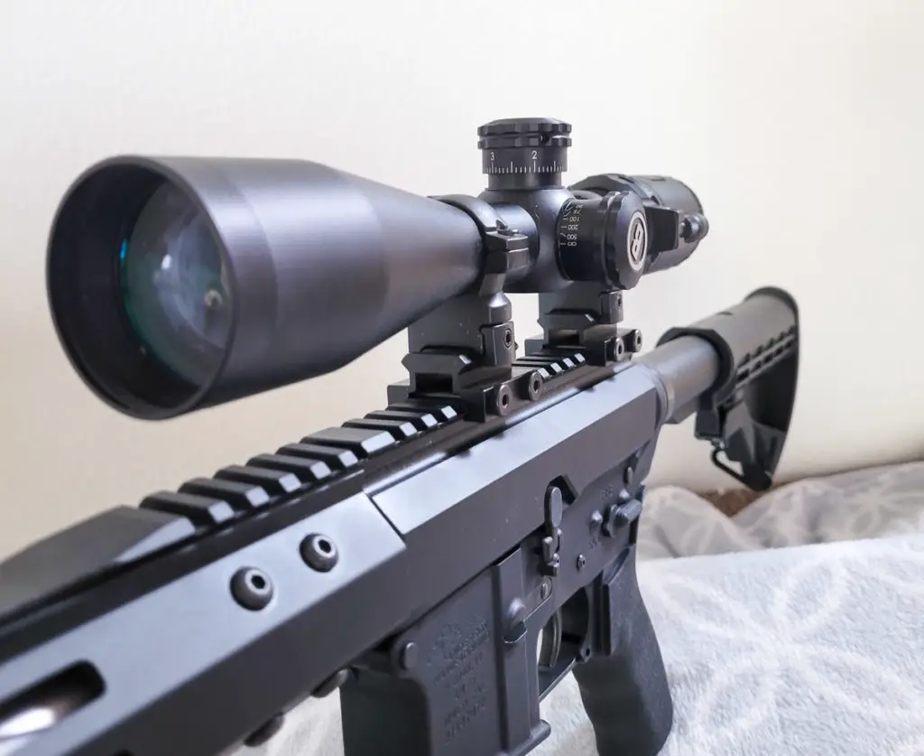 Bushnell AR Scope mounted on an AR15 rifle