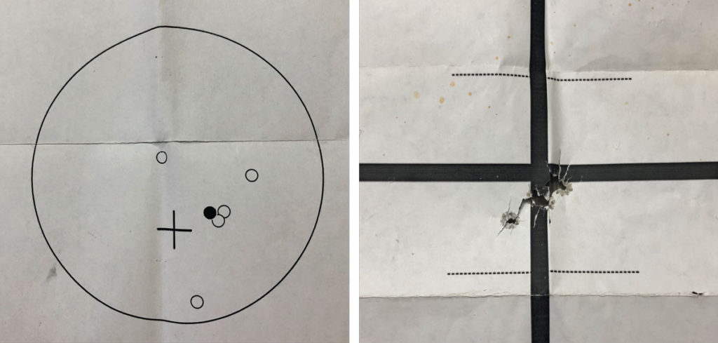 Digitized target provided by CZ (left) and range target after the CGW trigger job (right)