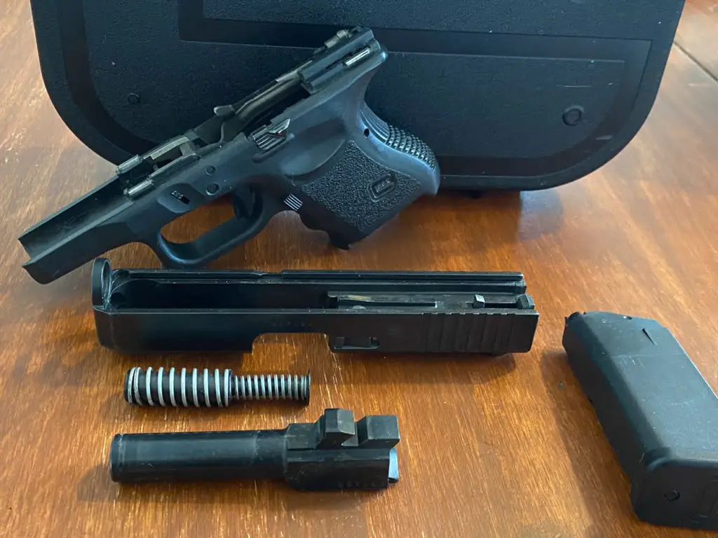 Takedown of a Glock 26 disassembled