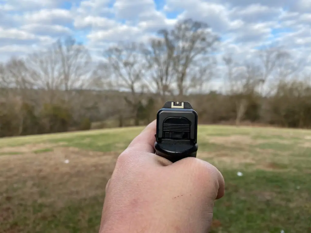 Iron sights on a Glock 26