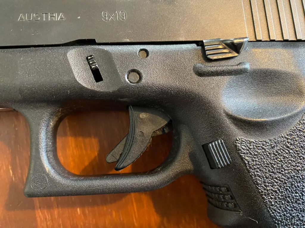 Glock 26 trigger close up view