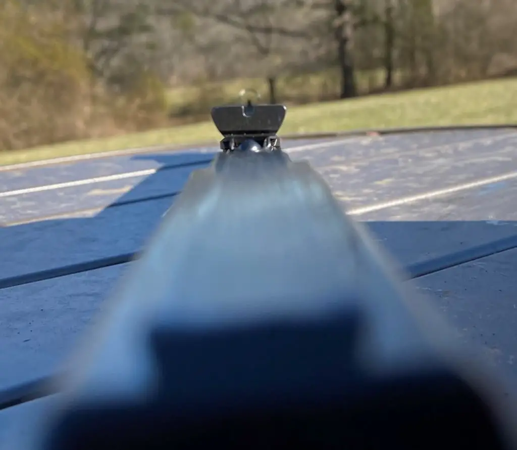 Iron sights on an henry lever action