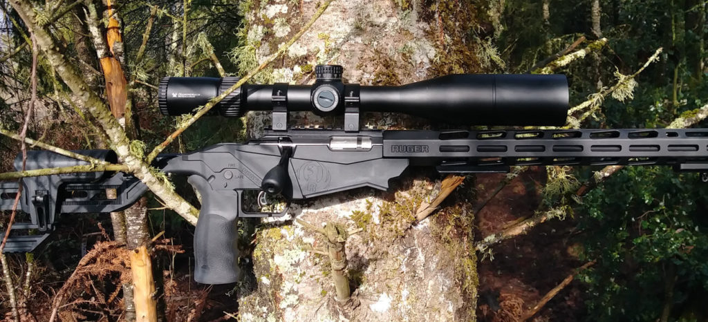 Ruger Precision Rimfire Rifle in the woods