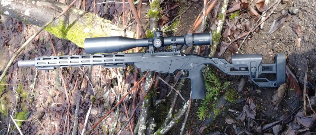 Ruger Precision Rimfire Rifle in the woods