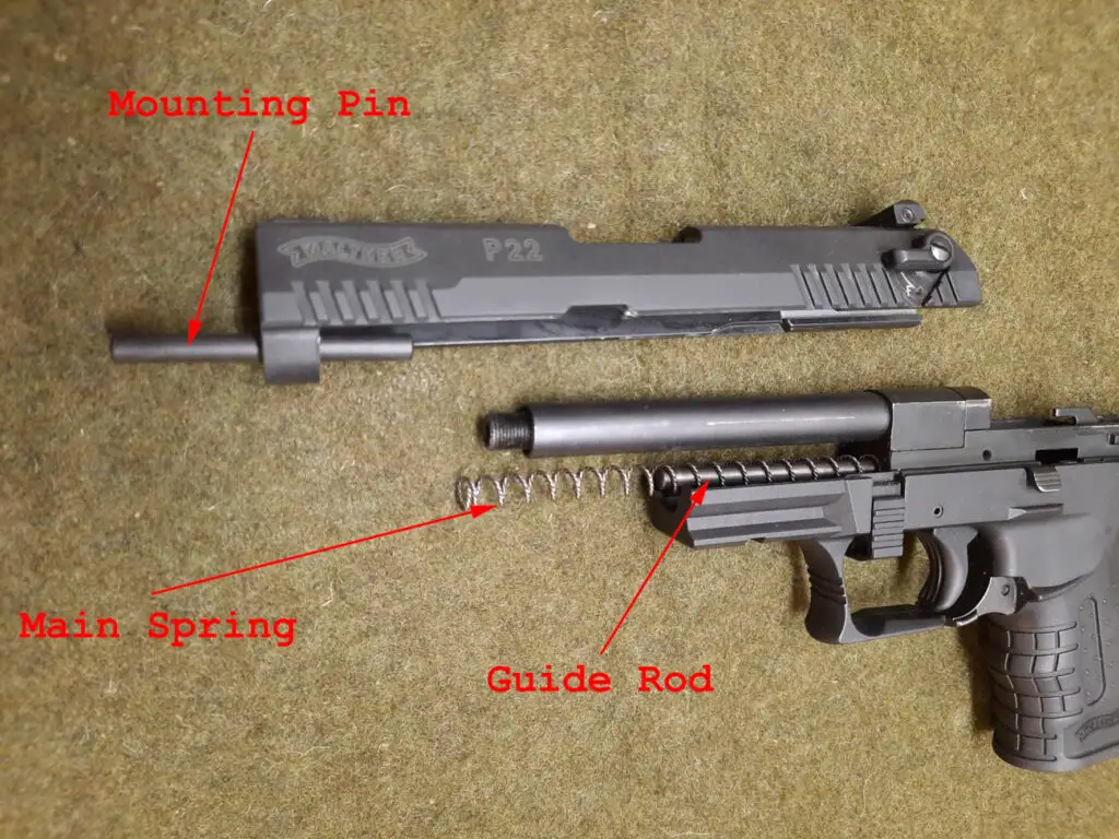 Disassembled Walther P22 Pistol