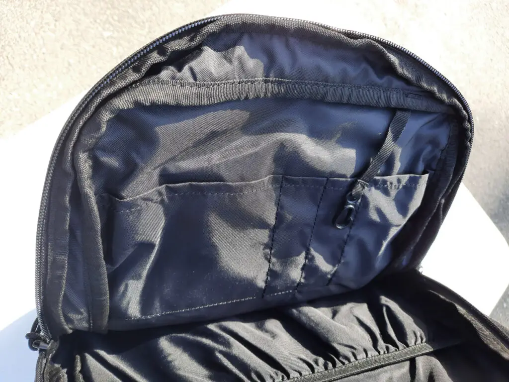 Elite Survival sling backpack open pockets