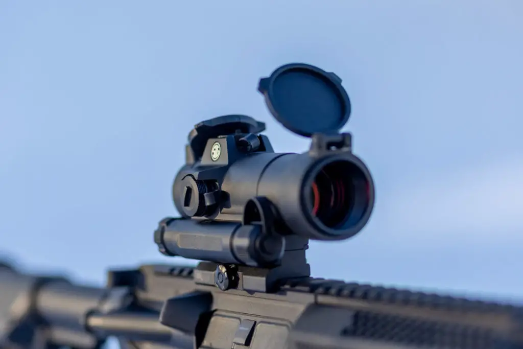 Sig Romeo 7 red dot sight mounted on an AR15 rifle