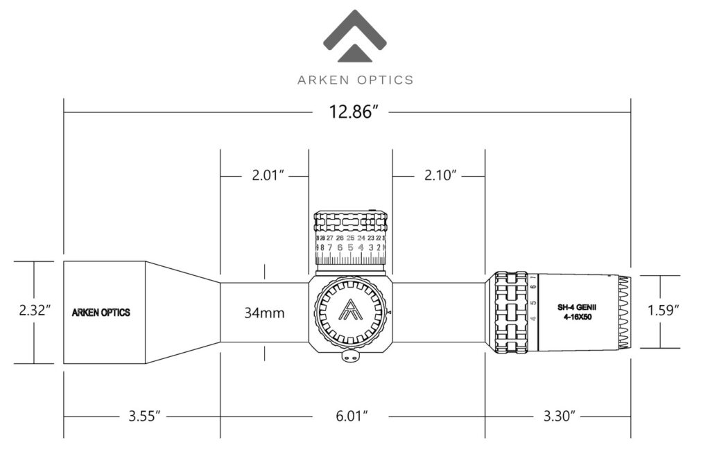 Arken SH4 Gen2 Scope Dimensions