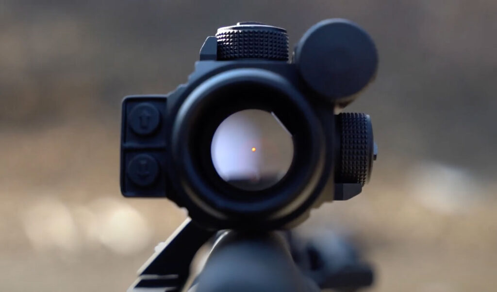 Vortex Strikefire 2 looking through the reflex sight with red dot