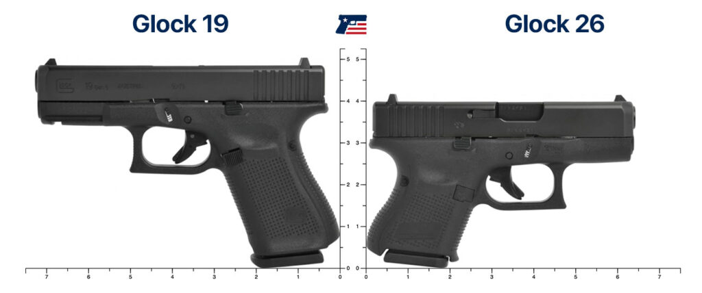 Glock 19 vs Glock 26 size comparison