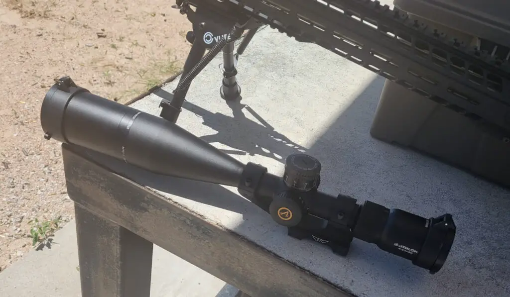 Athlon Heras Scope Sitting on a range table