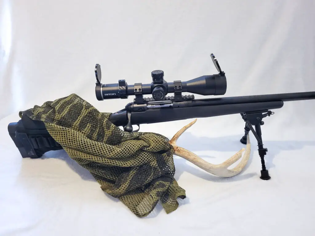 Riton Optics 3 Primal Scope mounted on a rifle side view