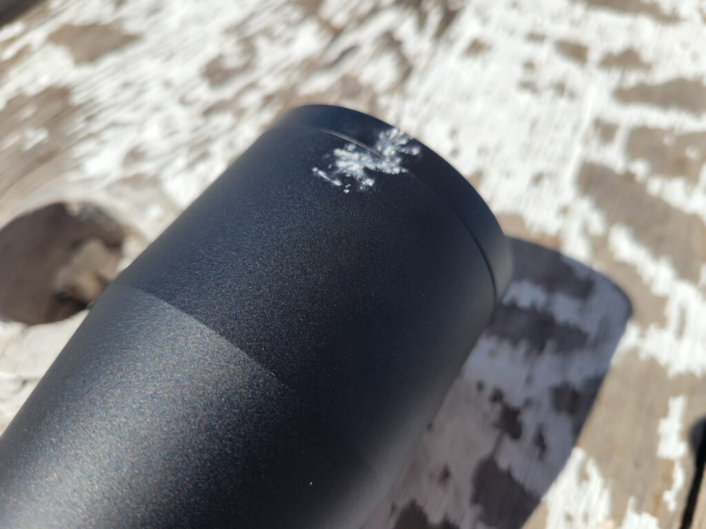 Scratches on the Arken EPL-4 6-24x50 scope from dropping on concrete