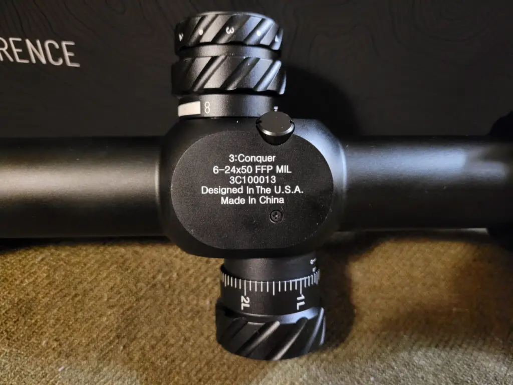 Riton Optics 3 Conquer Scope Bottom Stamp