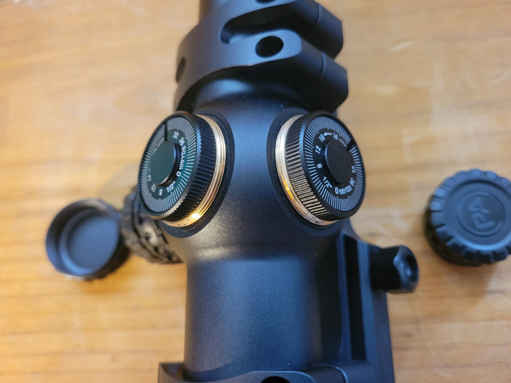 Primary Arms SLX 1-10x28 scope adjustment knobs