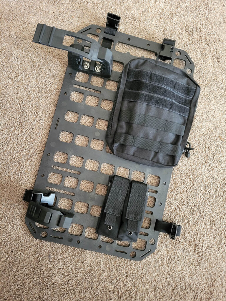 Installing the molle bag on the Grey Man Tactical Vehicle Seat Rifle Rack